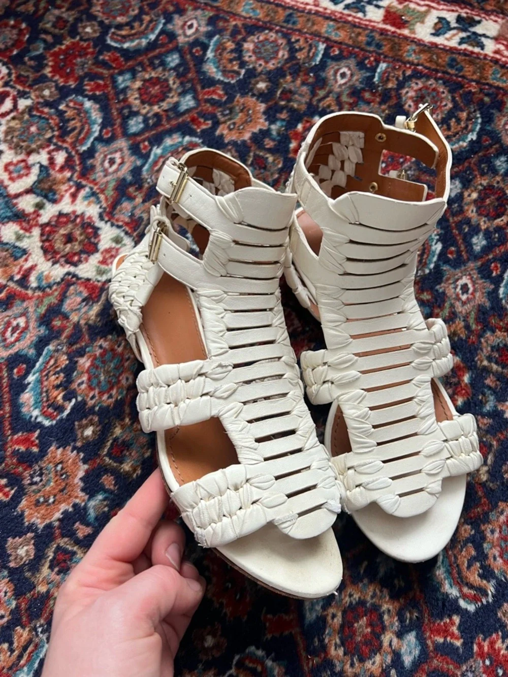 Givenchy White Braided Gladiator Sandals, size 36.5 - Picture 2 of 8